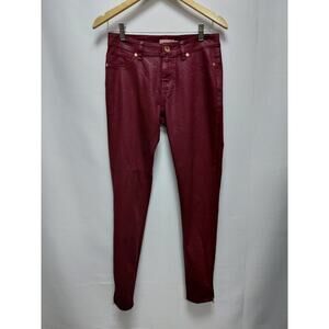 TED BAKER Burgundy Skinny Jeans Women Solid Denim Size 26